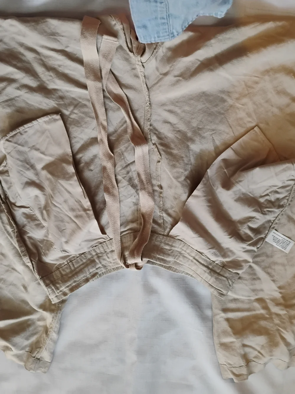 A New Day Women's Beige Drawstring Linen-Blend Pants Size M